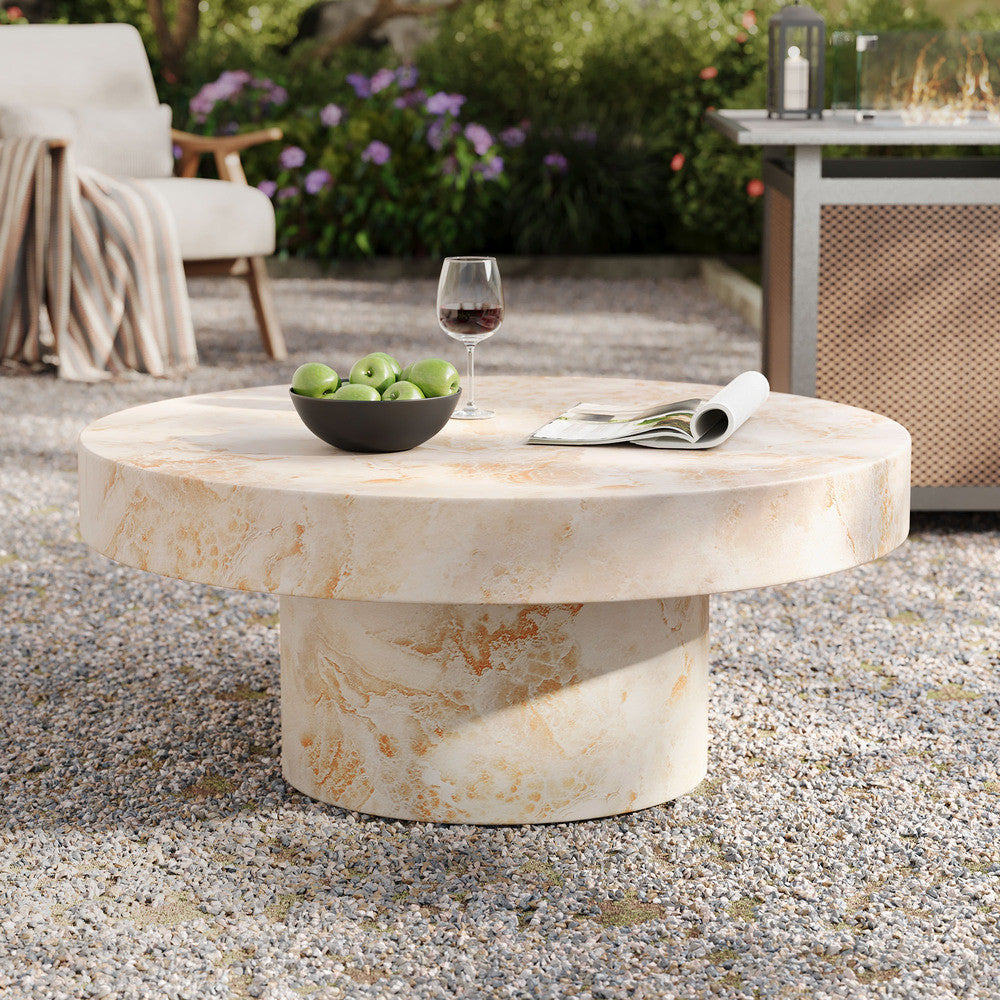 Modway Alora Indoor - Outdoor Patio Concrete Round Coffee Table by Modway-EEI-7091