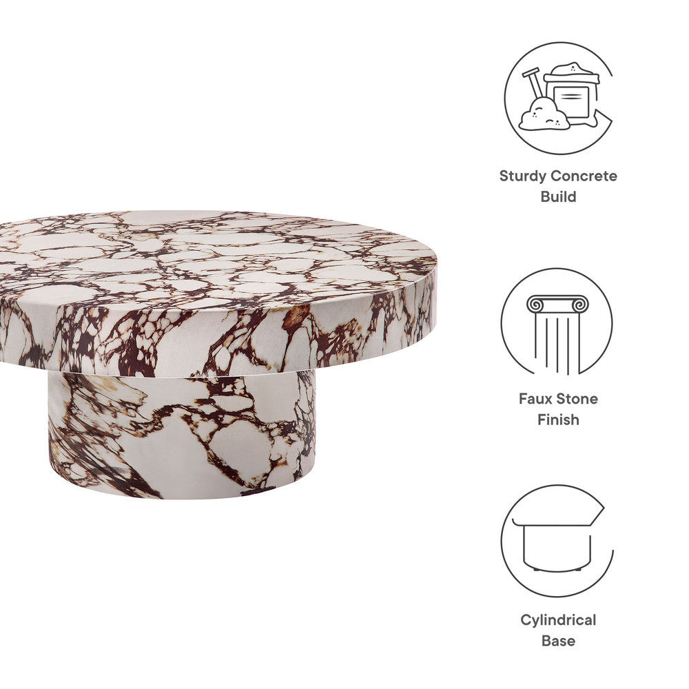 Modway Alora Indoor - Outdoor Patio Concrete Round Coffee Table by Modway-EEI-7091
