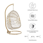 EEI-6337-NAT-WHI Amalie Wicker Rattan Outdoor Patio Rattan Swing Chair by Modway