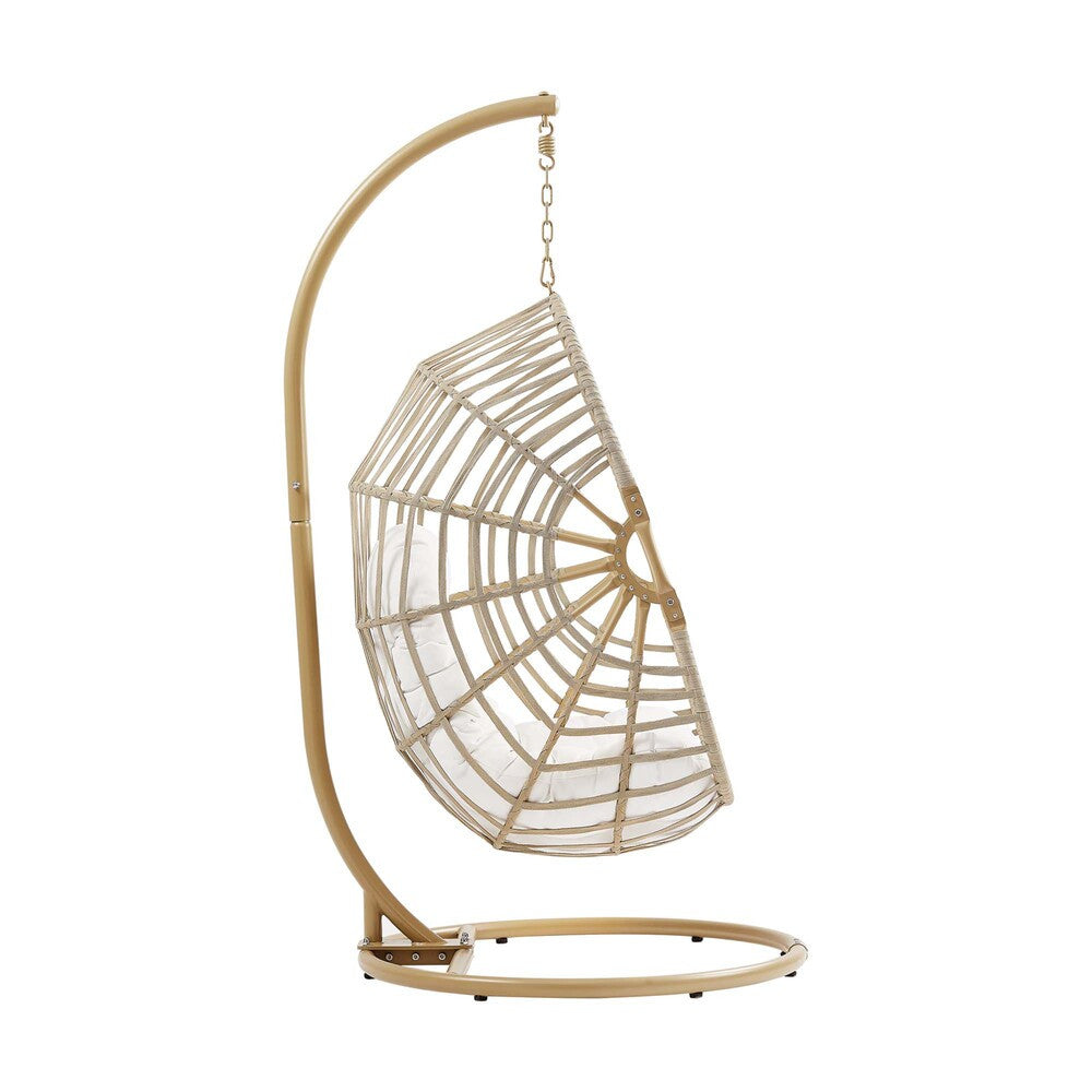 EEI-6337-NAT-WHI Amalie Wicker Rattan Outdoor Patio Rattan Swing Chair by Modway