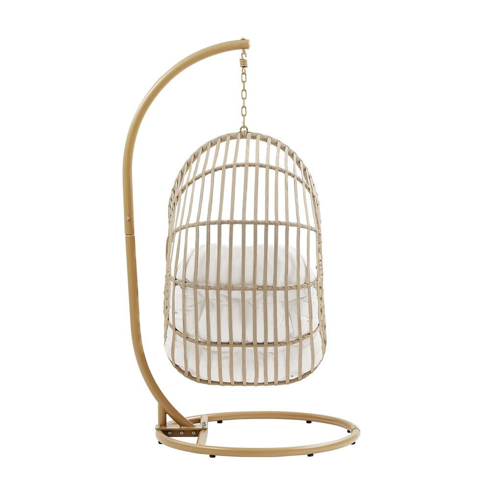 EEI-6337-NAT-WHI Amalie Wicker Rattan Outdoor Patio Rattan Swing Chair by Modway
