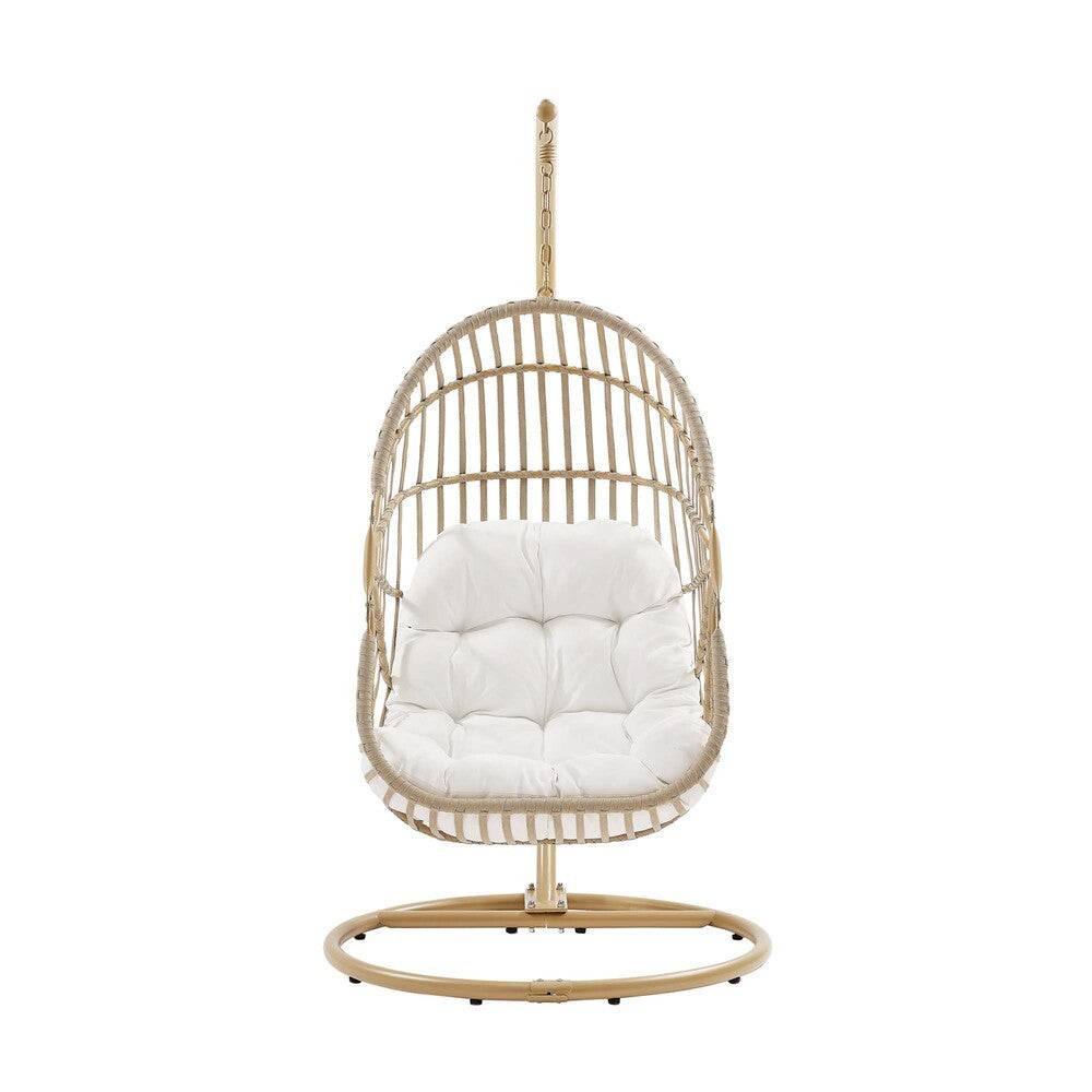 EEI-6337-NAT-WHI Amalie Wicker Rattan Outdoor Patio Rattan Swing Chair by Modway