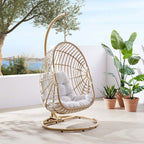 EEI-6337-NAT-WHI Amalie Wicker Rattan Outdoor Patio Rattan Swing Chair by Modway