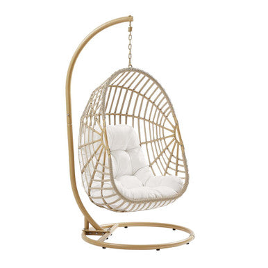 Modway EEI-6337-NAT-WHI Amalie Wicker Rattan Outdoor Patio Rattan Swing Chair Natural White