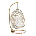 Modway EEI-6337-NAT-WHI Amalie Wicker Rattan Outdoor Patio Rattan Swing Chair Natural White