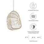 EEI-6261-NAT-WHI Amalie Wicker Rattan Outdoor Patio Rattan Swing Chair without Stand by Modway