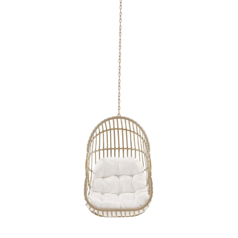 EEI-6261-NAT-WHI Amalie Wicker Rattan Outdoor Patio Rattan Swing Chair without Stand by Modway