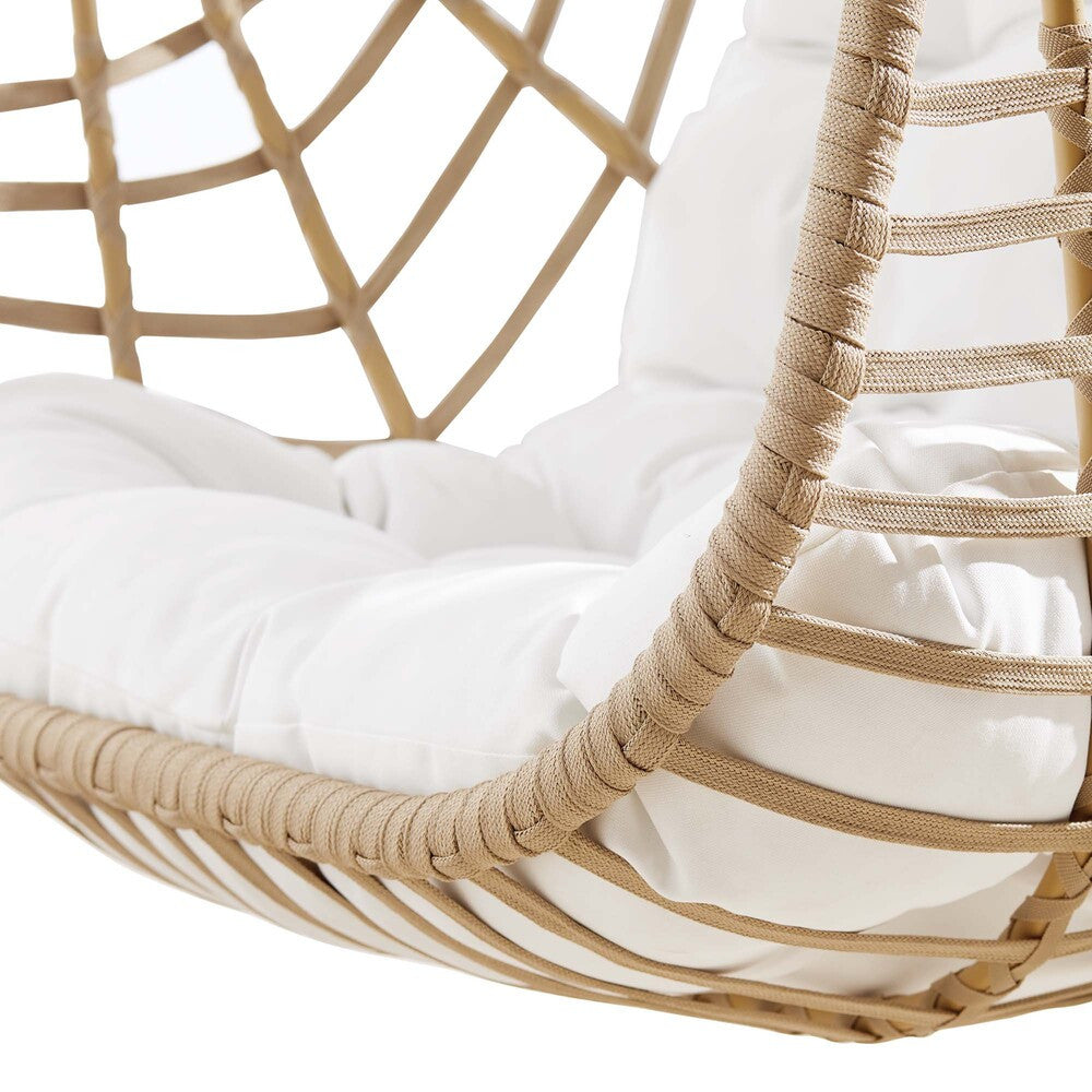 EEI-6261-NAT-WHI Amalie Wicker Rattan Outdoor Patio Rattan Swing Chair without Stand by Modway