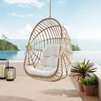 EEI-6261-NAT-WHI Amalie Wicker Rattan Outdoor Patio Rattan Swing Chair without Stand by Modway