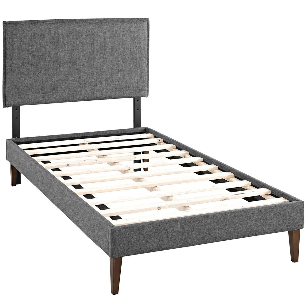 Modway Amaris Fabric Twin Platform Bed with Squared Tapered Legs by Modway-MOD-5906-GRY