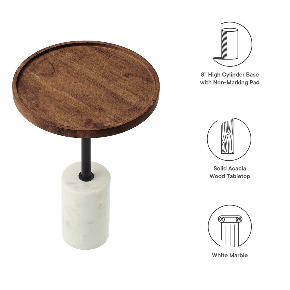 EEI-6607 Amina Round Acacia Wood Side Table by Modway