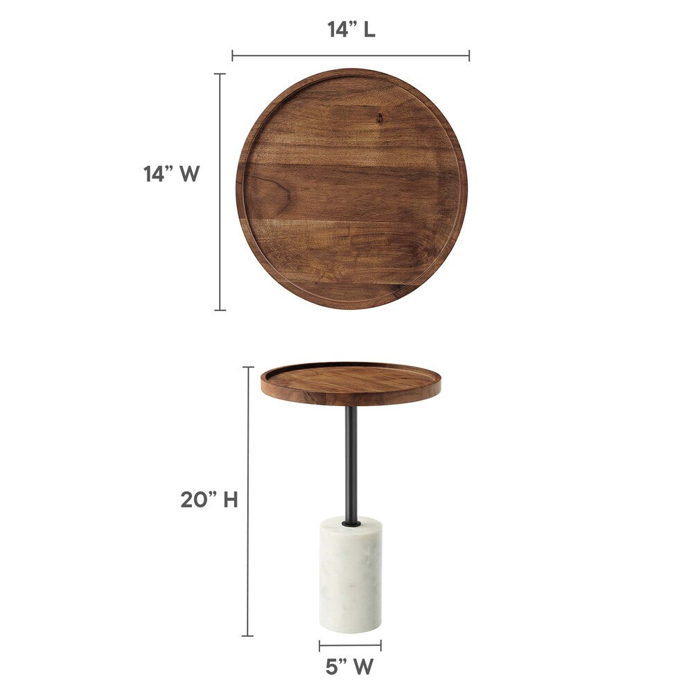 EEI-6607 Amina Round Acacia Wood Side Table by Modway