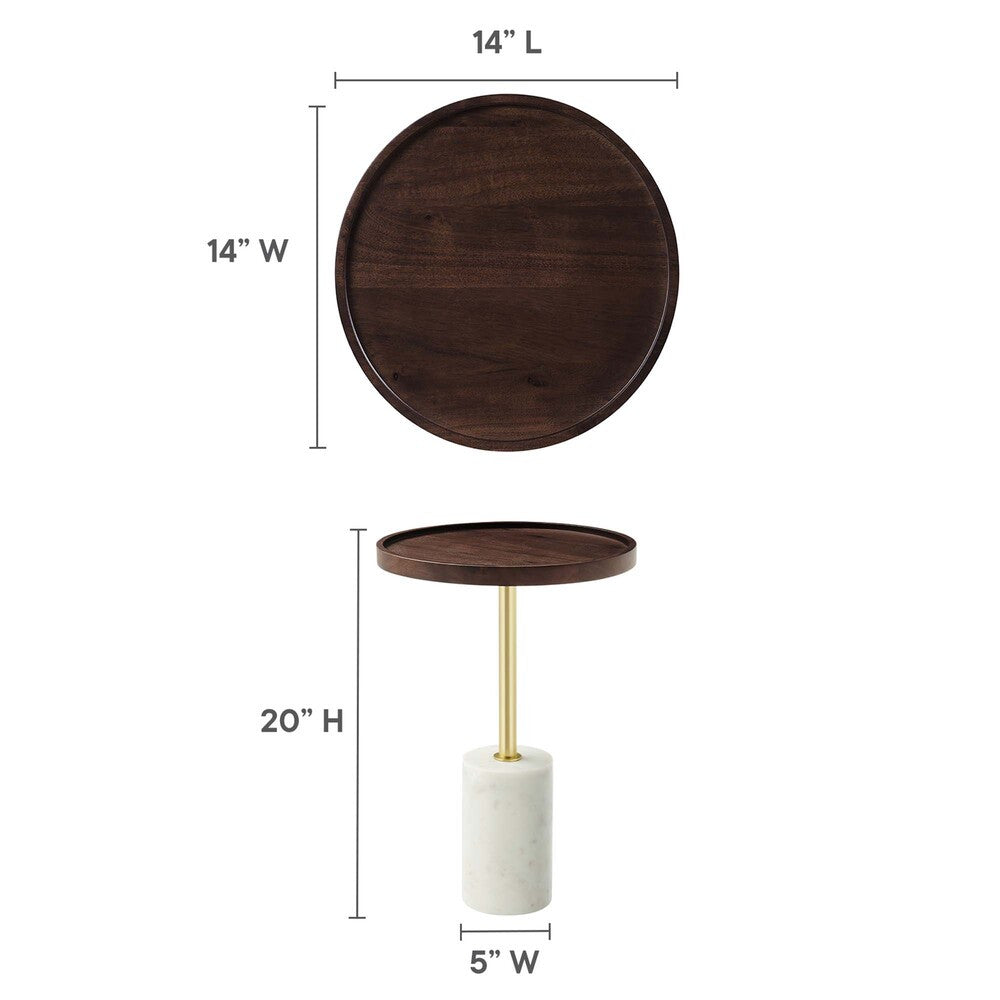 EEI-6607 Amina Round Acacia Wood Side Table by Modway