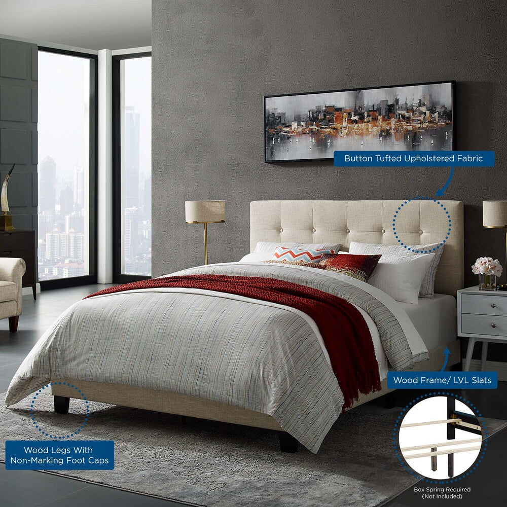 Modway Amira Upholstered Fabric King Bed by Modway-MOD-6002-BEI