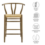 Modway Amish Wood Counter Stool by Modway-EEI-7206-GRY