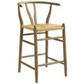 Modway EEI-7206-GRY Amish Wood Counter Stool Weathered Gray Teak