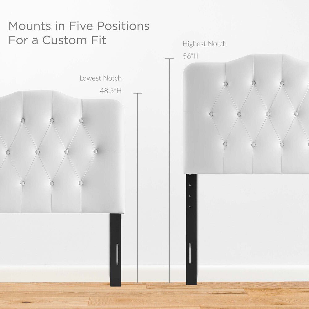 MOD-5161-WHI Annabel Upholstered Vinyl Twin Headboard by Modway