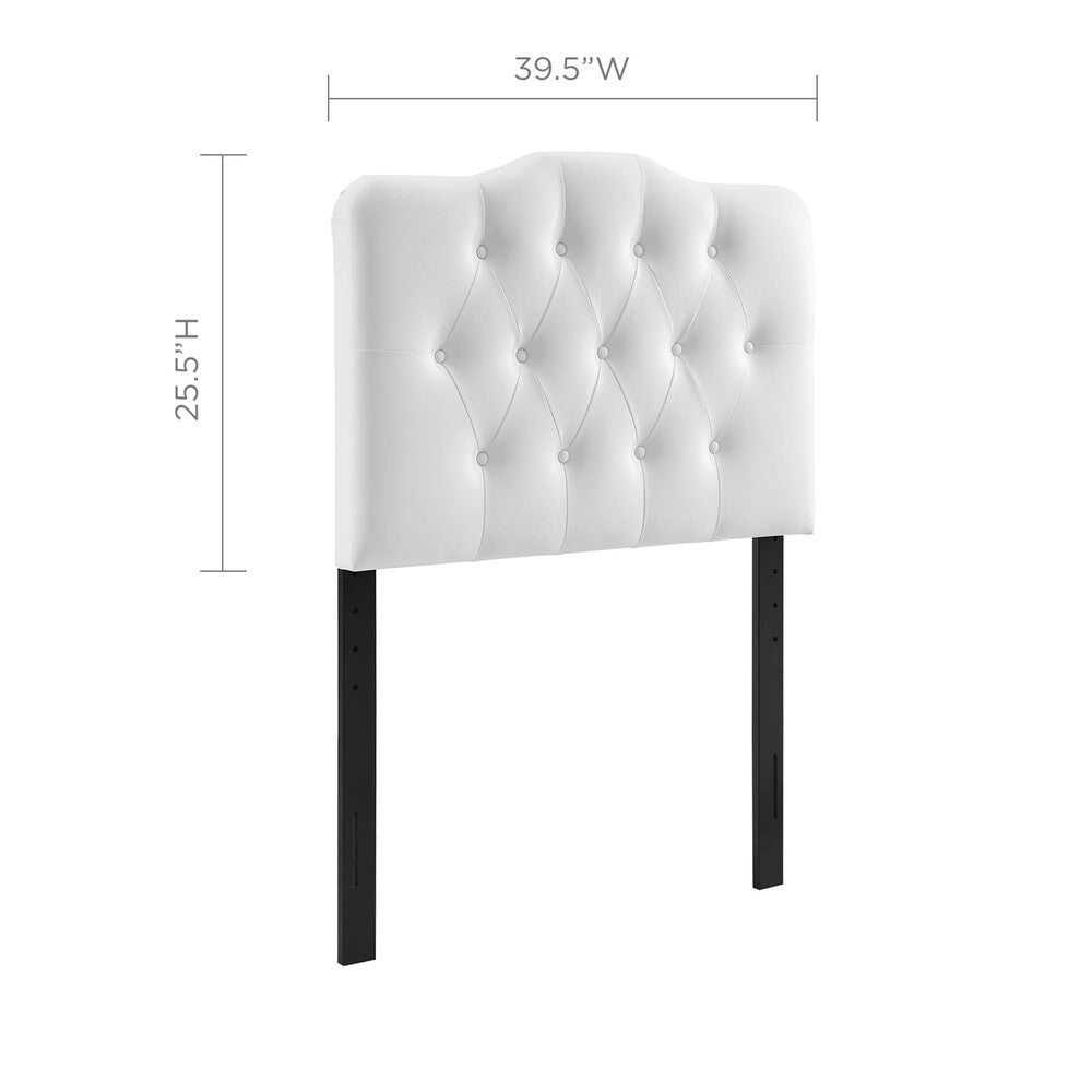 MOD-5161-WHI Annabel Upholstered Vinyl Twin Headboard by Modway