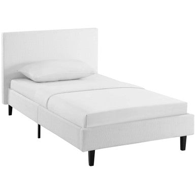 Modway MOD-5416-WHI Anya Fabric Twin Bed White