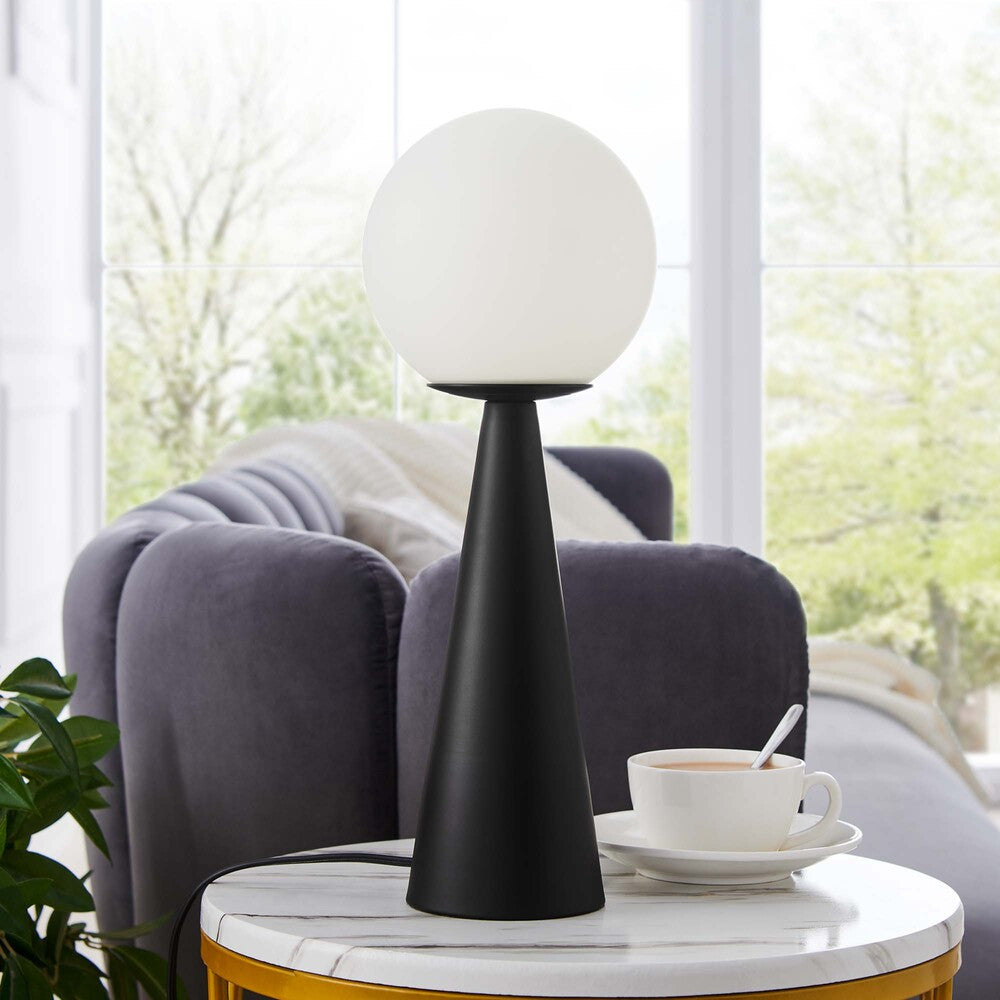 EEI-5621-WHI-BLK Apex Glass Globe Glass Table Lamp by Modway