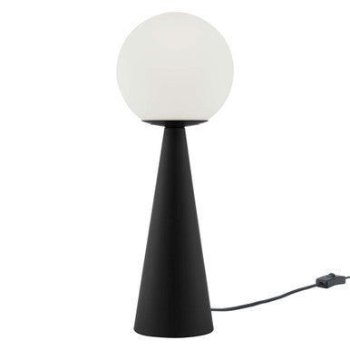 Modway EEI-5621-WHI-BLK Apex Glass Globe Glass Table Lamp White Black