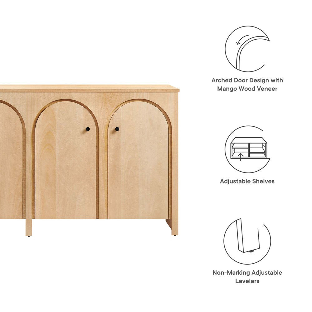 EEI-6538 Appia Wood Grain 4-Door Sideboard Storage Cabinet by Modway