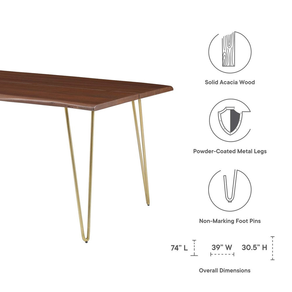 EEI-6070 Ardor 74" Live Edge Acacia Wood Acacia Wood Dining Table by Modway