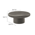 Modway Argos Indoor - Outdoor Patio Concrete Round Coffee Table by Modway-EEI-7092
