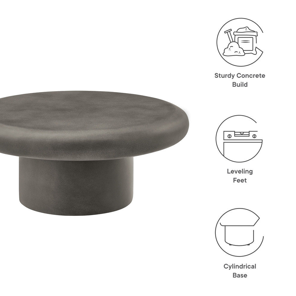 Modway Argos Indoor - Outdoor Patio Concrete Round Coffee Table by Modway-EEI-7092