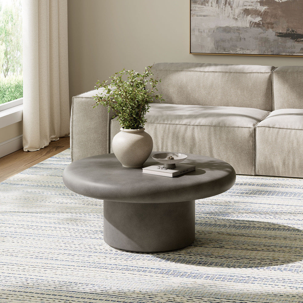 Modway Argos Indoor - Outdoor Patio Concrete Round Coffee Table by Modway-EEI-7092