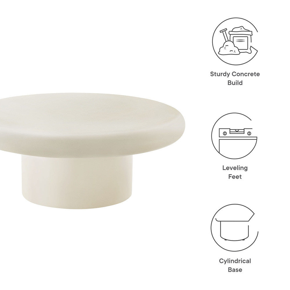 Modway Argos Indoor - Outdoor Patio Concrete Round Coffee Table by Modway-EEI-7092