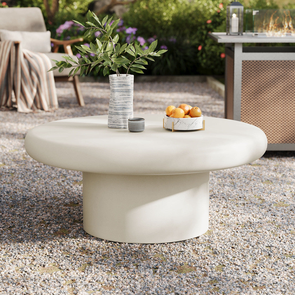 Modway Argos Indoor - Outdoor Patio Concrete Round Coffee Table by Modway-EEI-7092