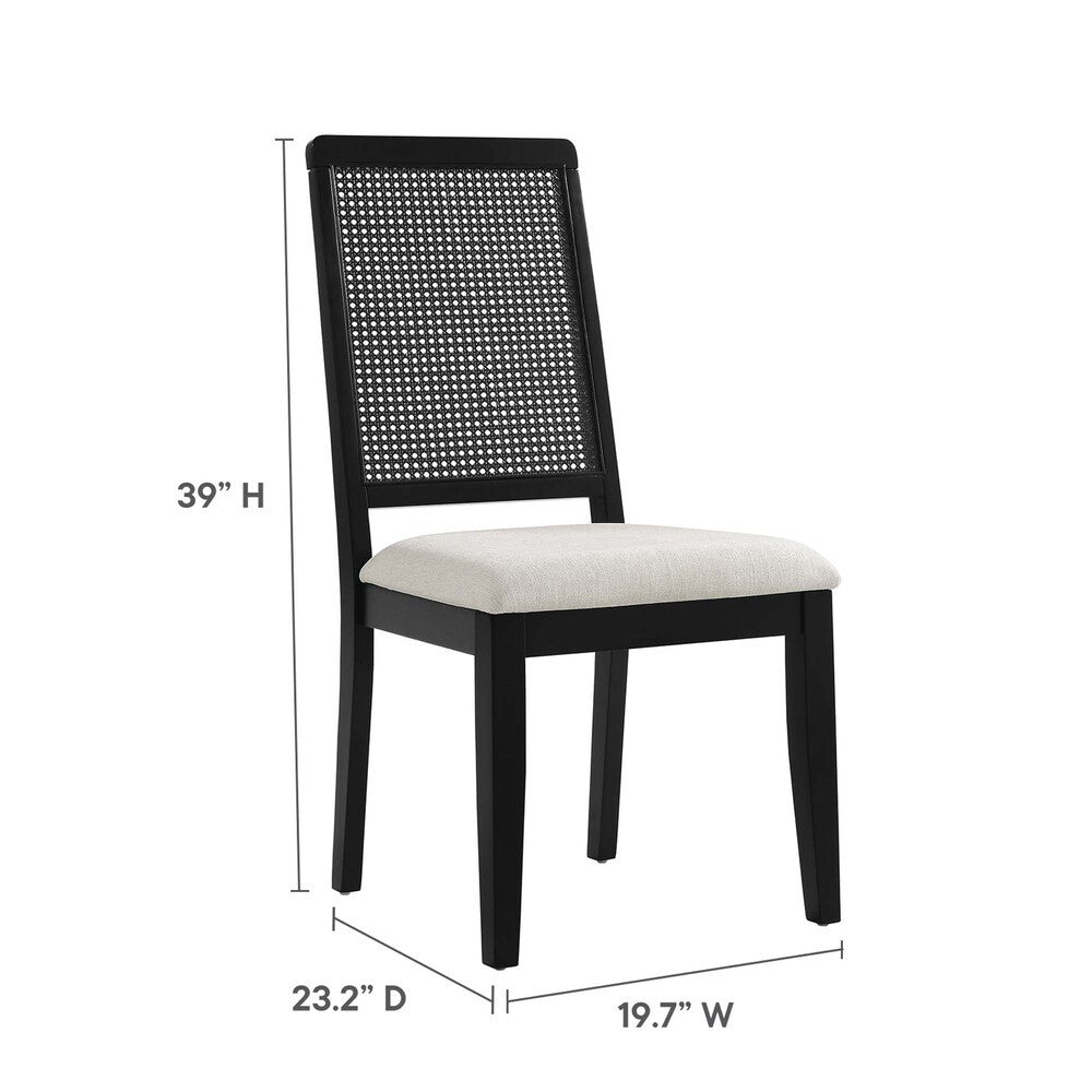 EEI-6803 Arlo Faux Rattan and Wood Dining Side Chairs Set of 2 by Modway