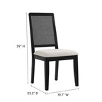 EEI-6803 Arlo Faux Rattan and Wood Dining Side Chairs Set of 2 by Modway