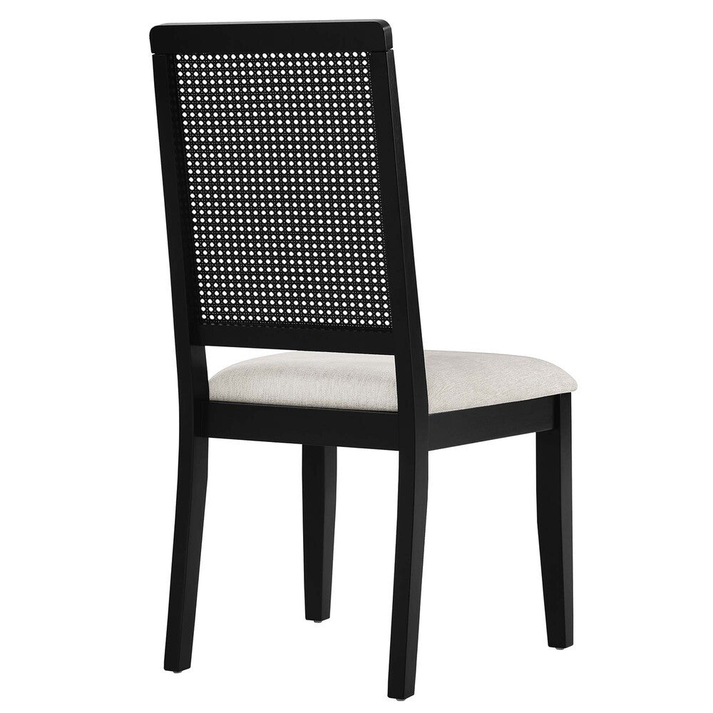 EEI-6803 Arlo Faux Rattan and Wood Dining Side Chairs Set of 2 by Modway