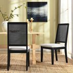 EEI-6803 Arlo Faux Rattan and Wood Dining Side Chairs Set of 2 by Modway