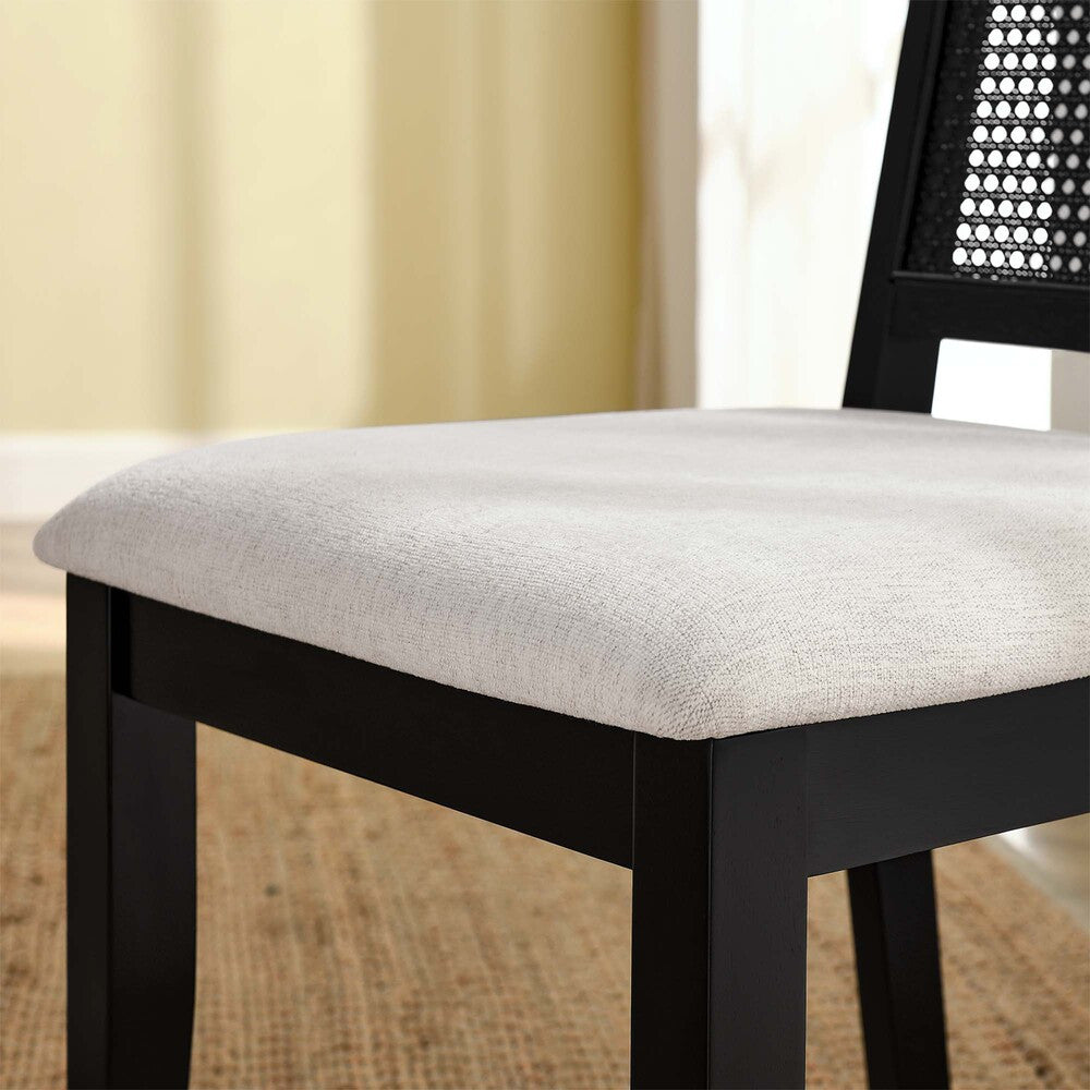 EEI-6803 Arlo Faux Rattan and Wood Dining Side Chairs Set of 2 by Modway