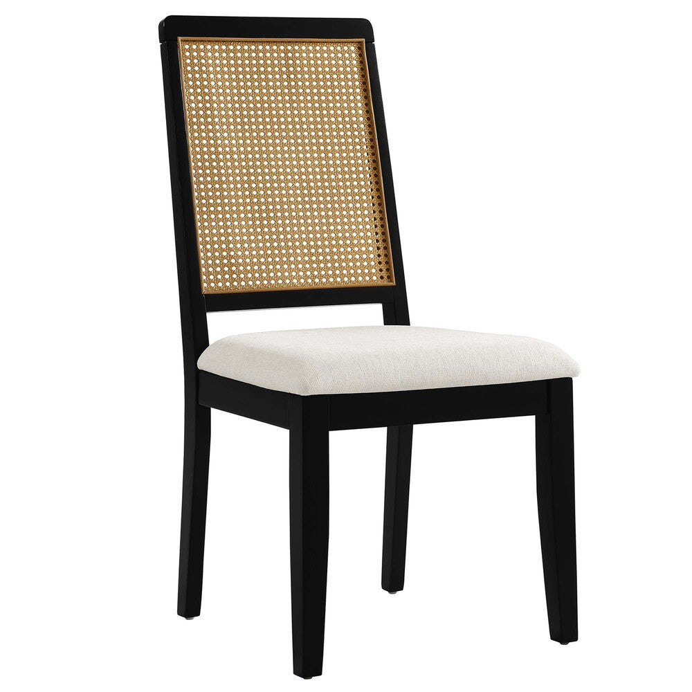 EEI-6803 Arlo Faux Rattan and Wood Dining Side Chairs Set of 2 by Modway