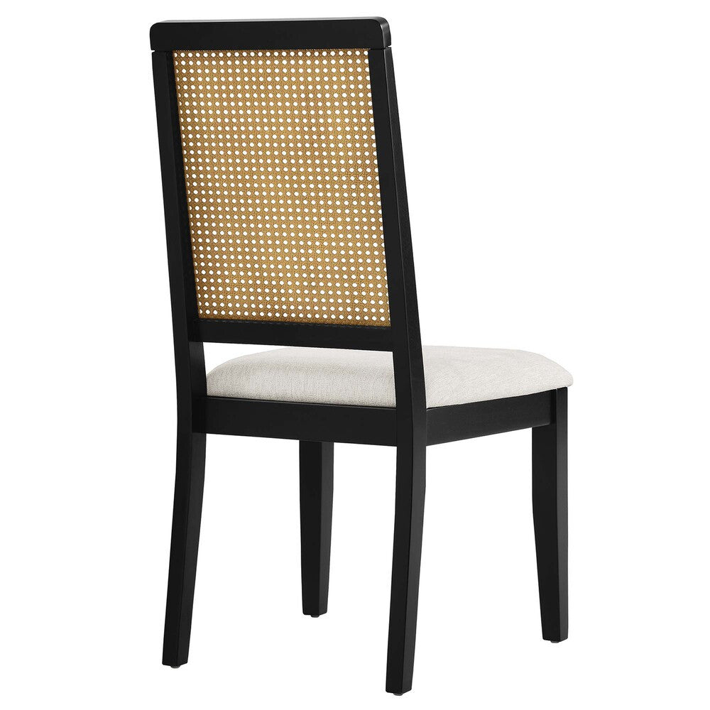 EEI-6803 Arlo Faux Rattan and Wood Dining Side Chairs Set of 2 by Modway