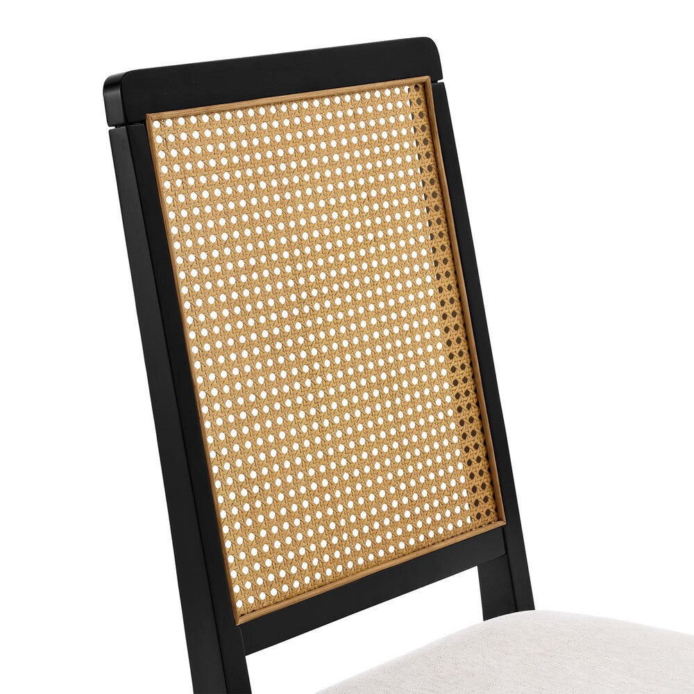 EEI-6803 Arlo Faux Rattan and Wood Dining Side Chairs Set of 2 by Modway