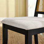 EEI-6803 Arlo Faux Rattan and Wood Dining Side Chairs Set of 2 by Modway