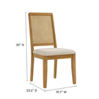 EEI-6803 Arlo Faux Rattan and Wood Dining Side Chairs Set of 2 by Modway