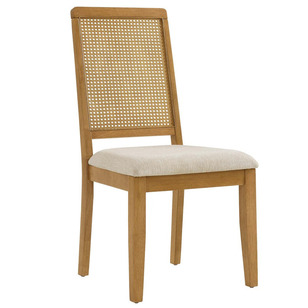 EEI-6803 Arlo Faux Rattan and Wood Dining Side Chairs Set of 2 by Modway