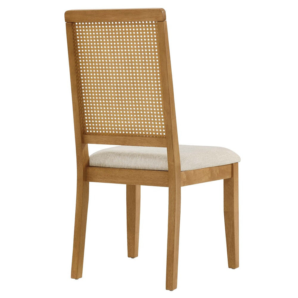 EEI-6803 Arlo Faux Rattan and Wood Dining Side Chairs Set of 2 by Modway