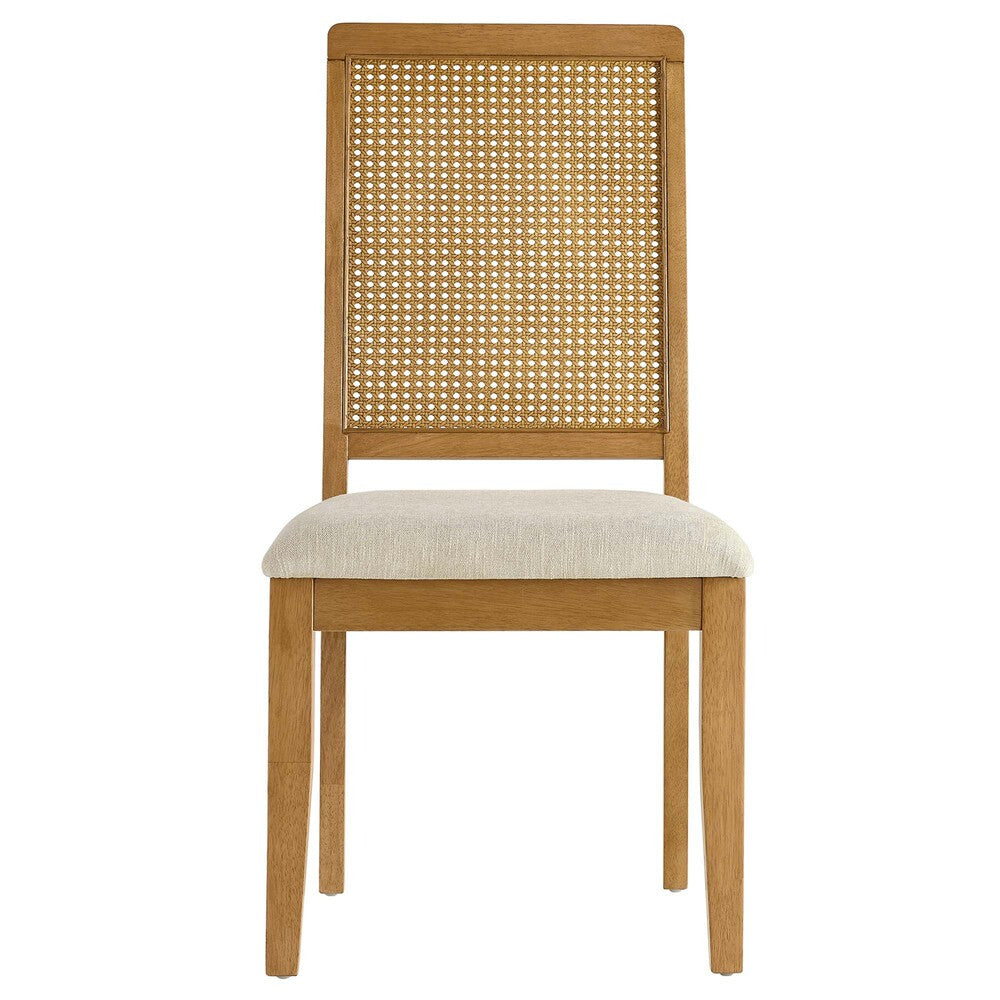 EEI-6803 Arlo Faux Rattan and Wood Dining Side Chairs Set of 2 by Modway