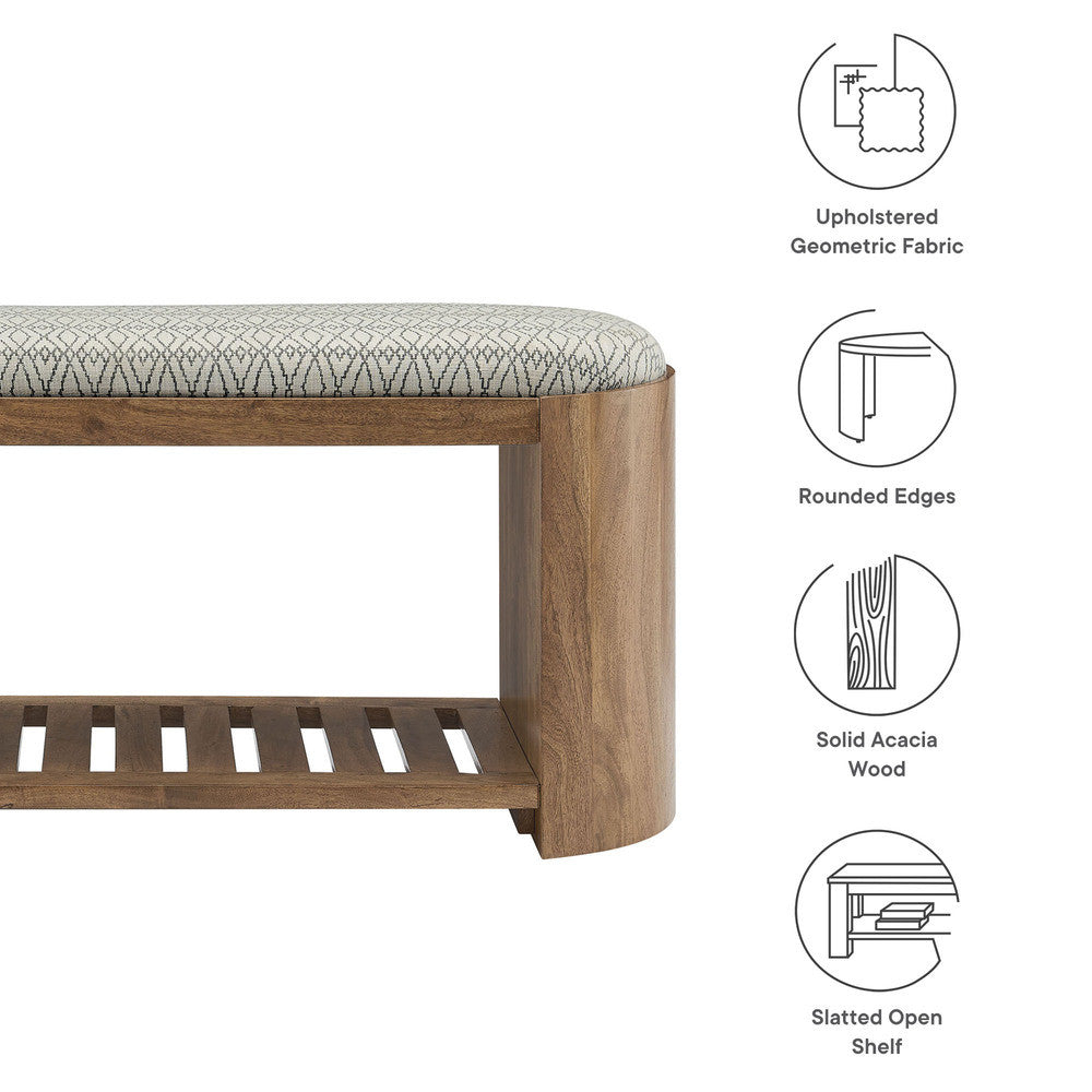 Modway Ashby 45" Geometric Upholstered Bench by Modway-EEI-7142-NAT-GEO