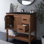EEI-6404-WAL Ashlyn 36" Wood Bathroom Vanity Cabinet (Sink Basin Not Included) by Modway