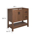 EEI-6404-WAL Ashlyn 36" Wood Bathroom Vanity Cabinet (Sink Basin Not Included) by Modway