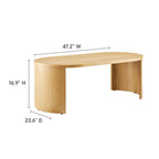 EEI-6911-OAK Aspect Oval Wood Coffee Table by Modway