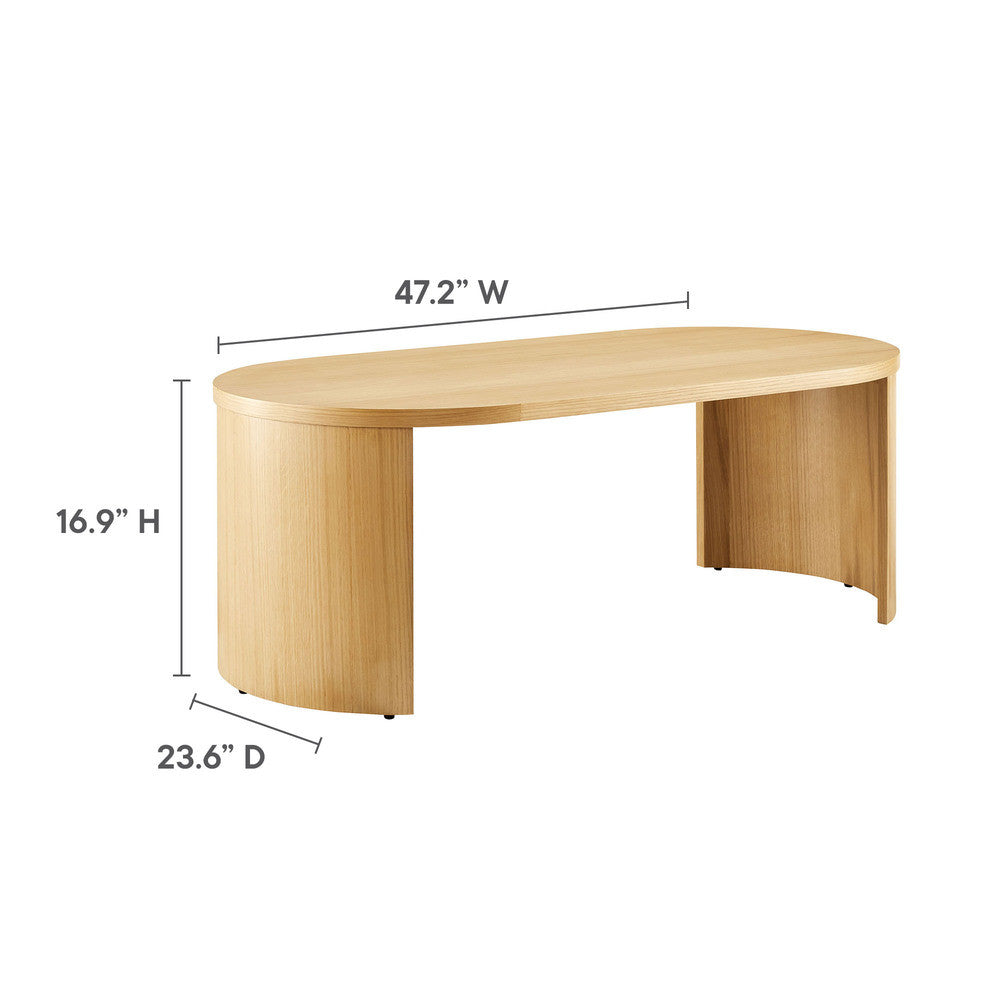 EEI-6911-OAK Aspect Oval Wood Coffee Table by Modway
